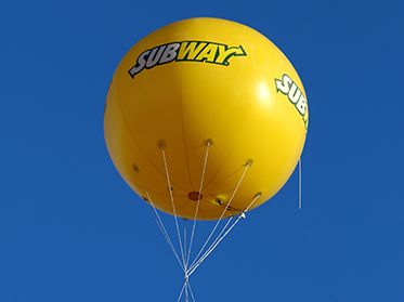 Ballon hélium/Air ballon hélium subway jaune