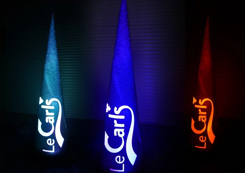 3 Colonne publicitaire conique lumineuse gonflable publicitaire led rgb